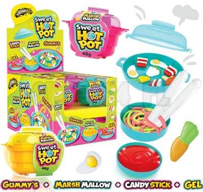 johny bee Sweet hot pot 45 g علب الجيلي على شكل اكل صيني .