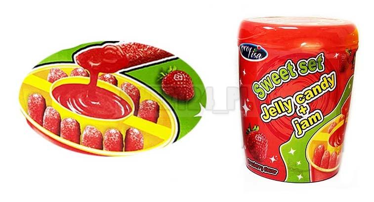 مجموعة حلوى جيلي + مربى فراولة