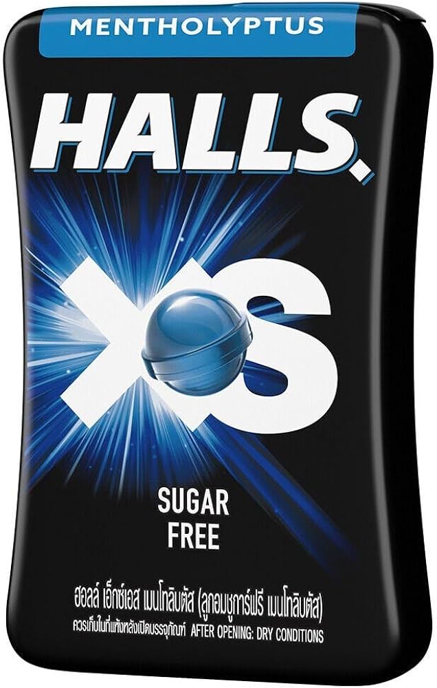Halls xs candy mentholyptus zero suger حلوى هولز إكس إس مينثو ليبتوس خالية من السكر