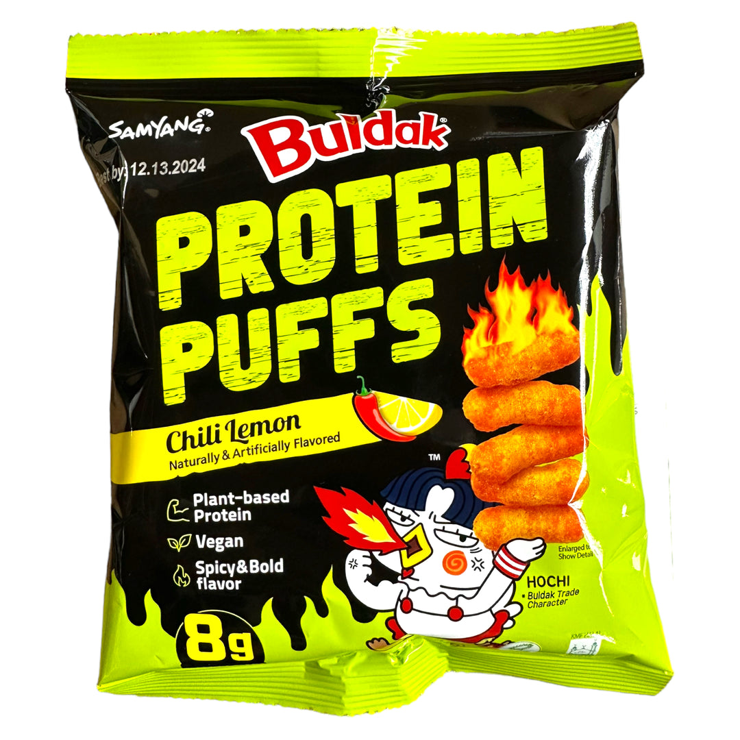 Buldak protein puffs chilli lemon مينو البروتين الكوري