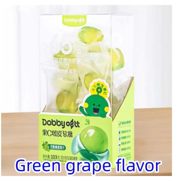 Dobby peel-able green grape juicy gummy ترند ابو عطية .