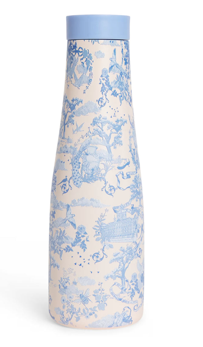 Harrods Toile Water Bottle (500ml) blue زجاجة ماء هارودز تويل (500 مل) زرقاء