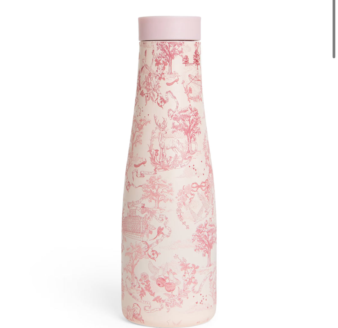 Harrods Toile Water Bottle (500ml) pink