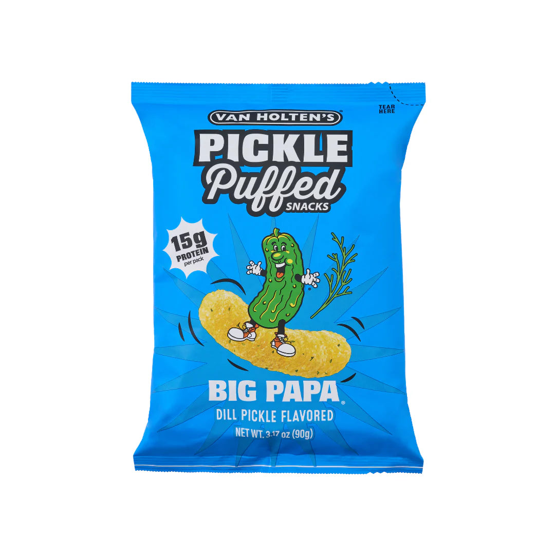 Van holten’s big papa pickle and dill puffed snacks