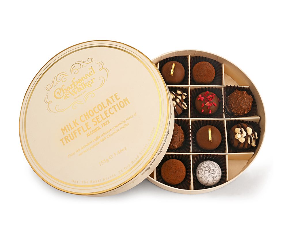 Charbonnel et Walker Milk Truffle Selection Alcohol Free مجموعة تشاربونيل ووكر بالكمأة بالحليب خالية من الكحول
