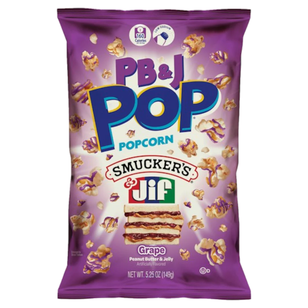 PB&J pop popcorn smuckers jiff grape PB&J البوب الفشار سموكرز جيف العنب