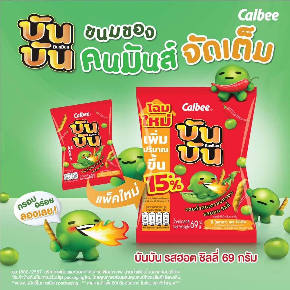 Bunbun green pea hot chilli thailand 🇹🇭 بونبون البازلاء الخضراء الحارة من تايلاند