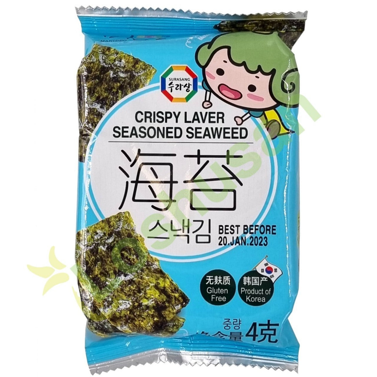 Surasang crispy laver seasoned seaweed snack وجبة خفيفة من الأعشاب البحرية المتبلة من سوراسانج