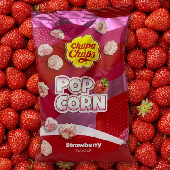 Chupa chups strawberry popcorn تشوبا تشوبس الفشار الفراولة