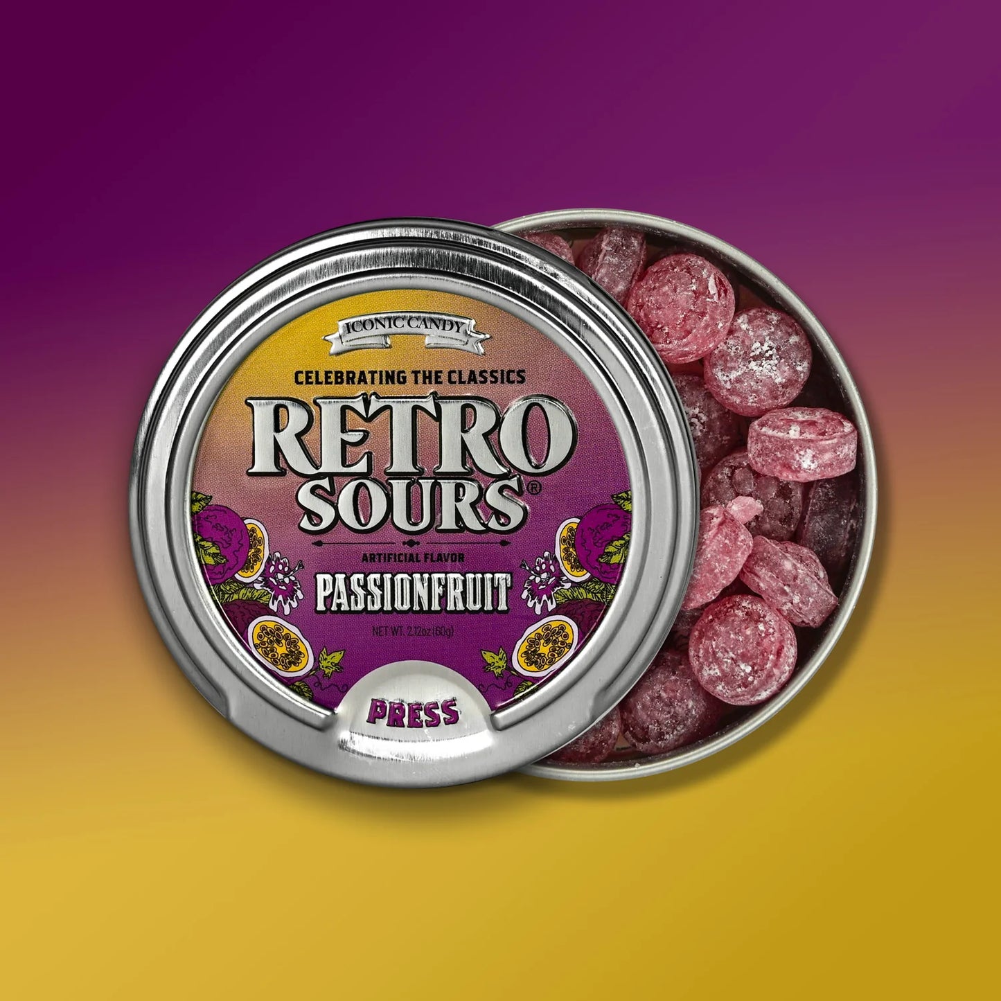 Retro sours passion fruit flavor