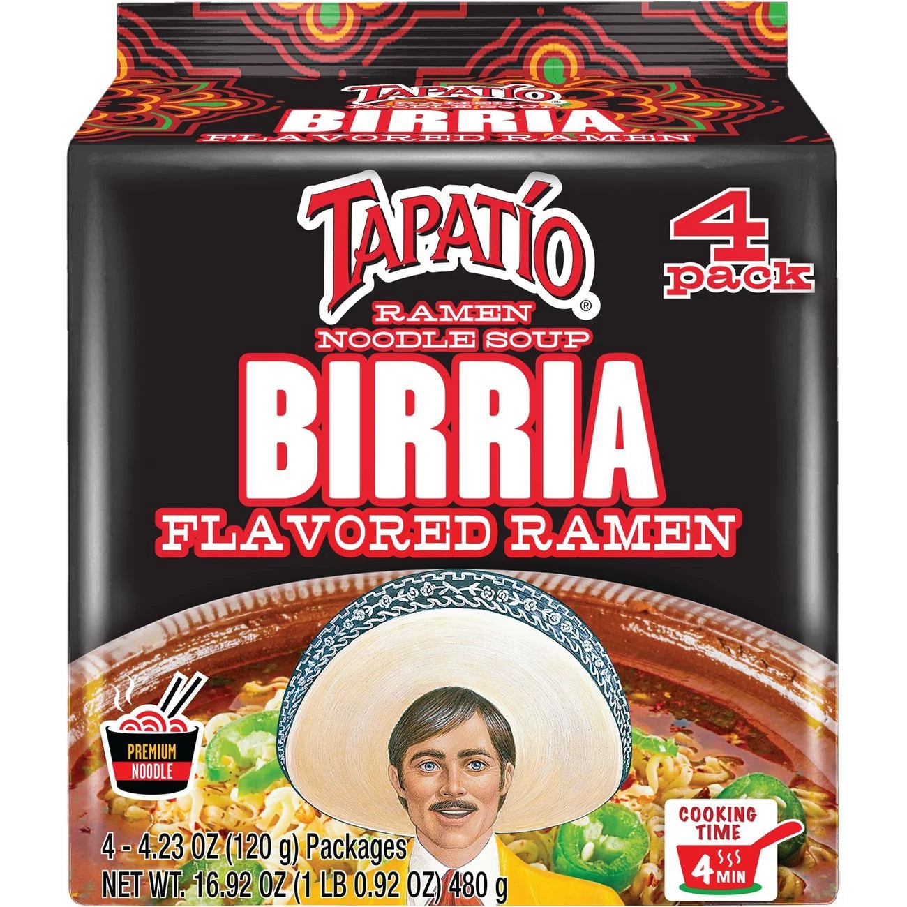 Tapatio ramen noodle soup birria flavored ramen شوربة one pack نودلز تاباتيو رامين بنكهة البريا