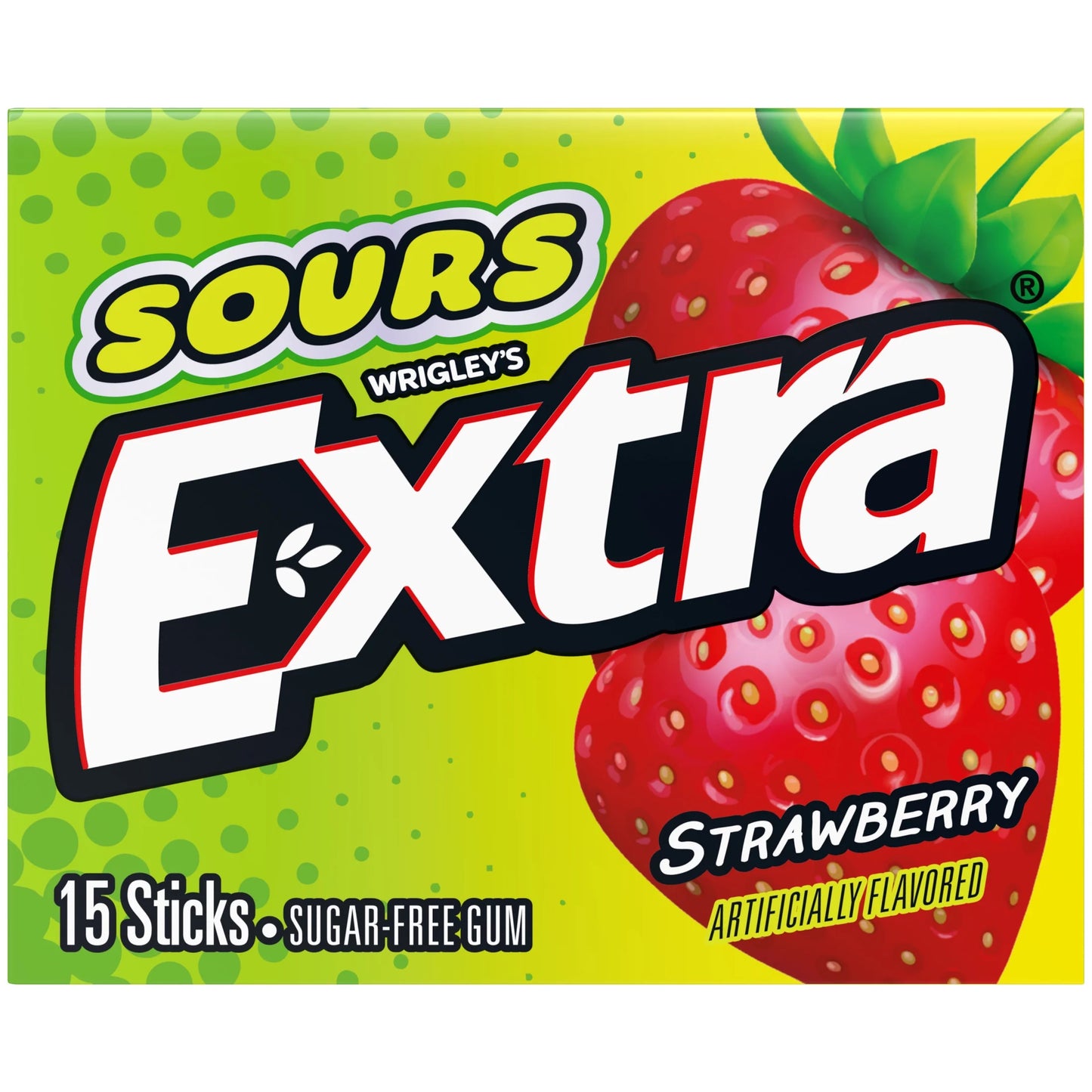 Extra suger free gum sour strawberry علكة فراولة حامضة خالية من السكر