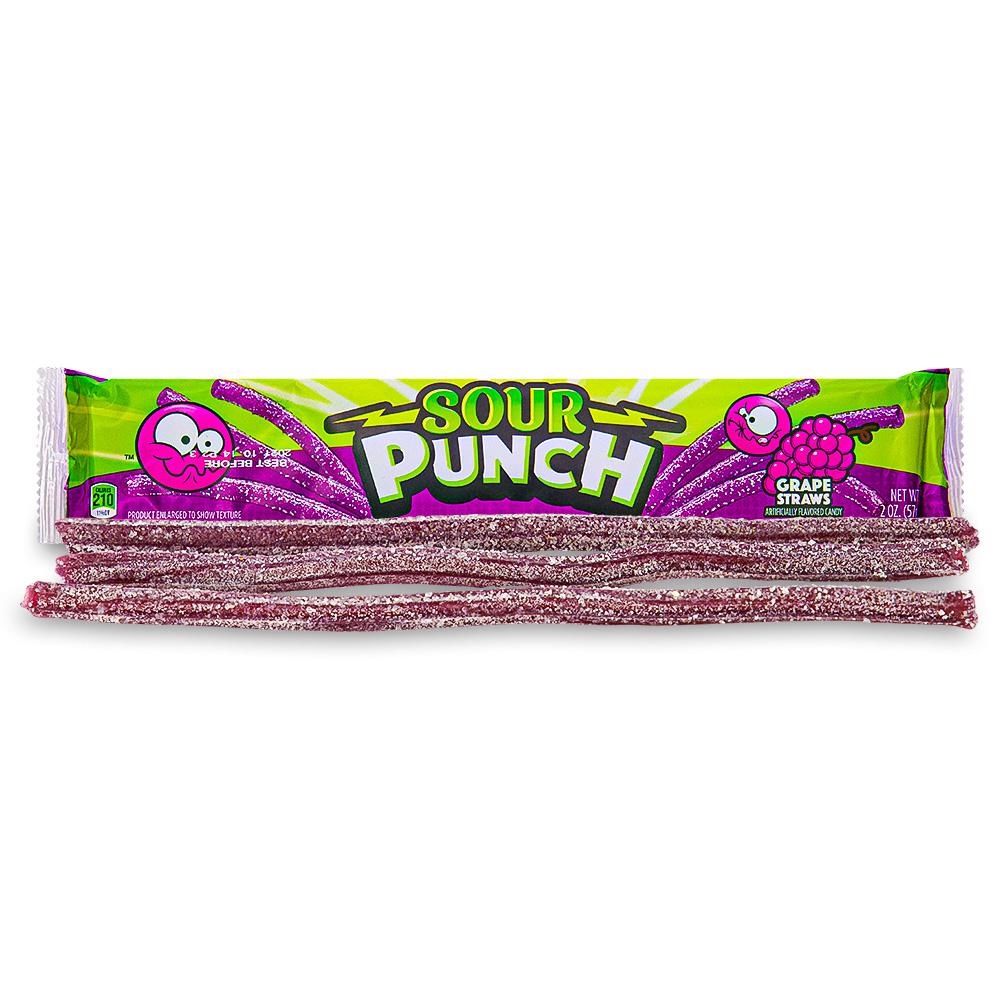 Sour punch grape straws أعواد بنكهة العنب الحامض
