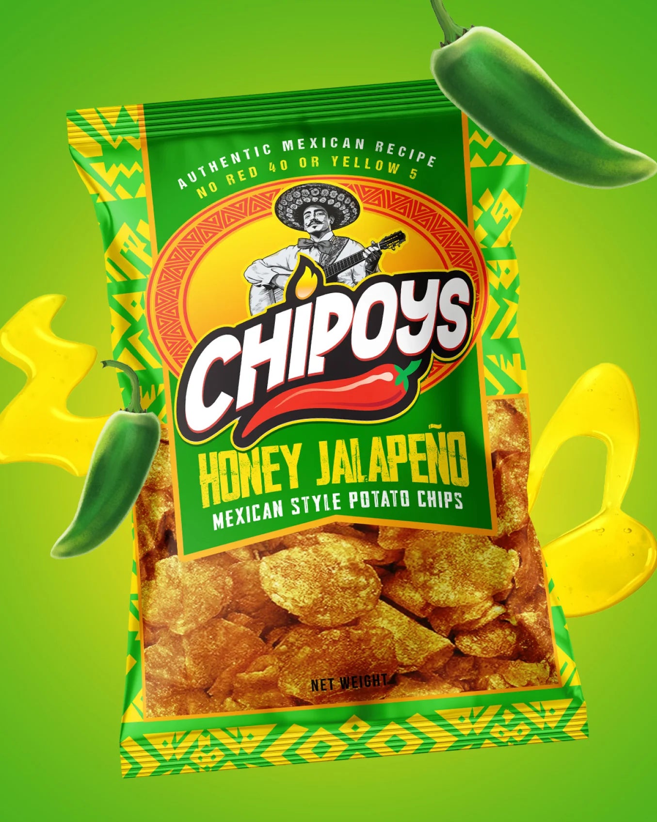Chipoys honey jalapeno potato chips 71g رقائق بطاطس شيبويز بالعسل والفلفل الحار 71 غرام