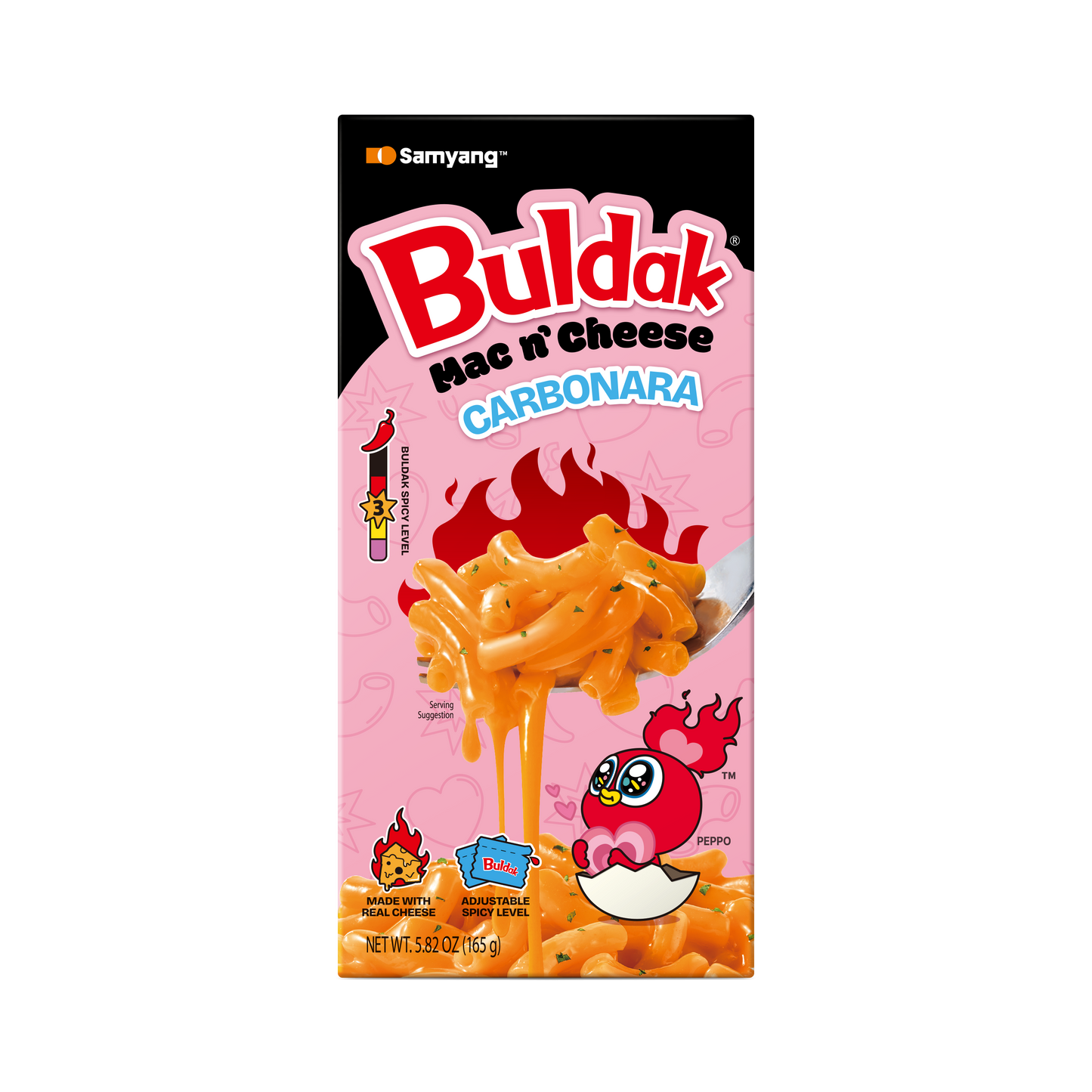 Buldak mac n cheese carbonara
