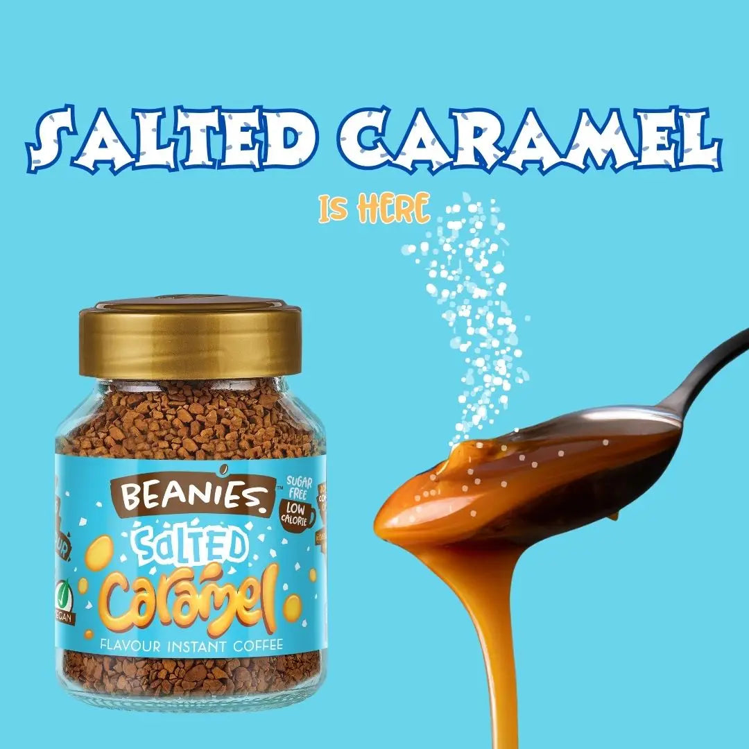 Beanies salted caramel flavored instant coffee