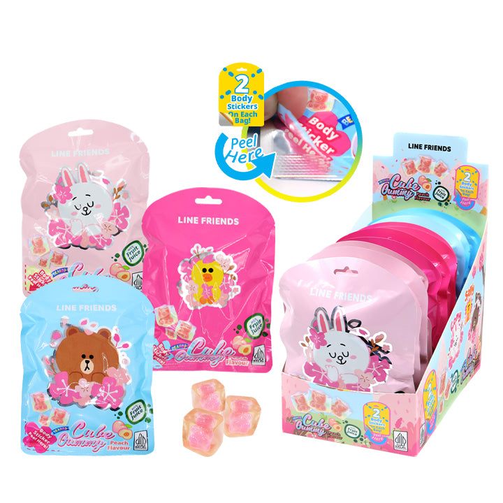 Line friends cube gummy peach flavor