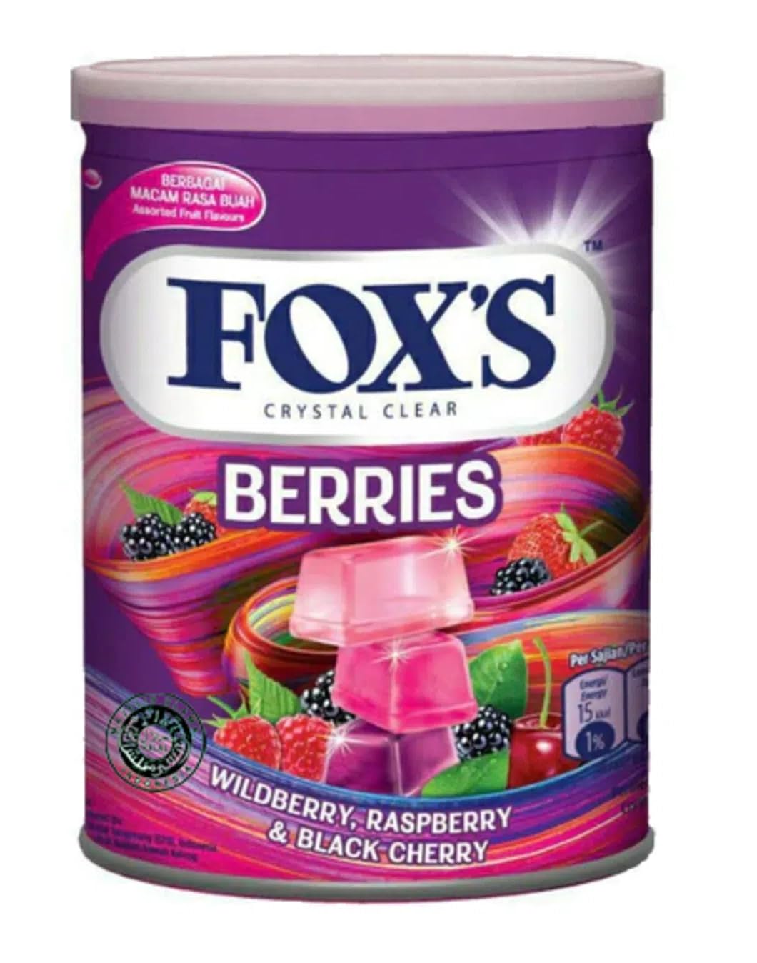 Fox's crystal clear berries mints tin