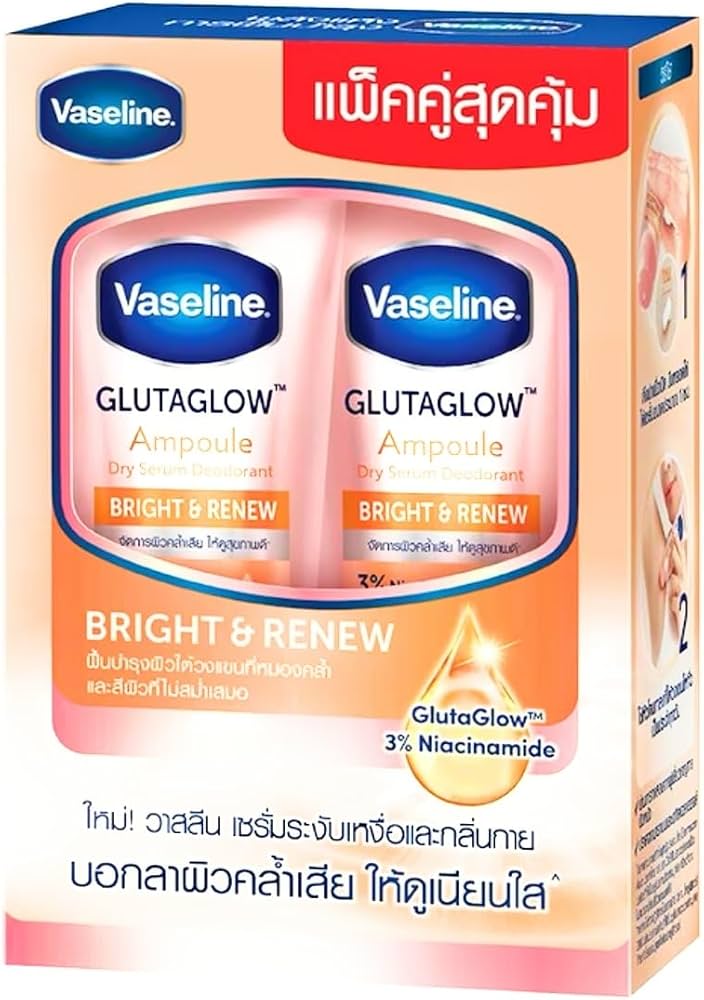 Vaseline glutaglow ampoule dry serum deodorant bright &renew khad