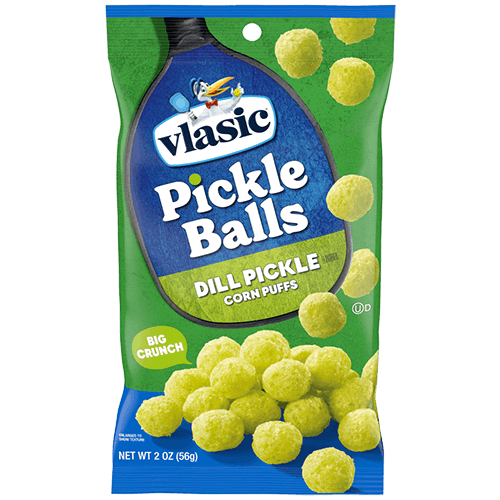 Vlasic pickle balls dill pickle corn puffs