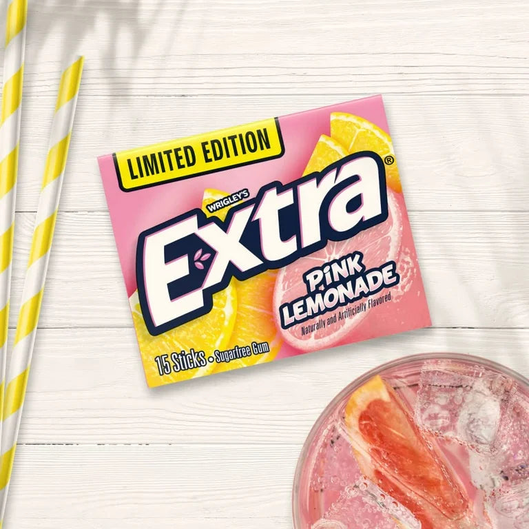 Extra pink lemonade suger free chewing gum