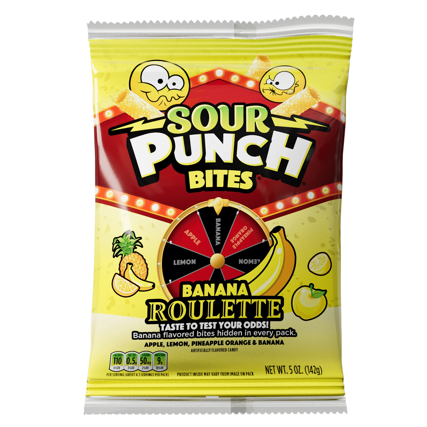 Sour punch bites banana roulette 142g