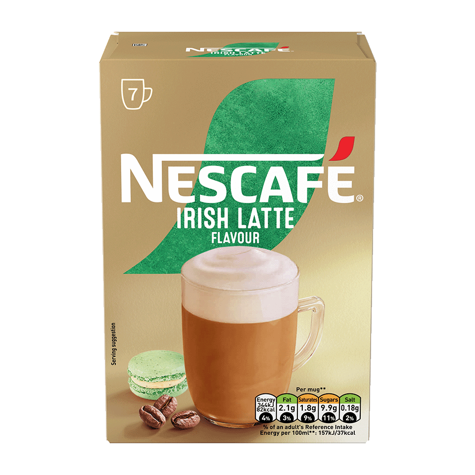 Nescafe irish latte flavored instant coffee