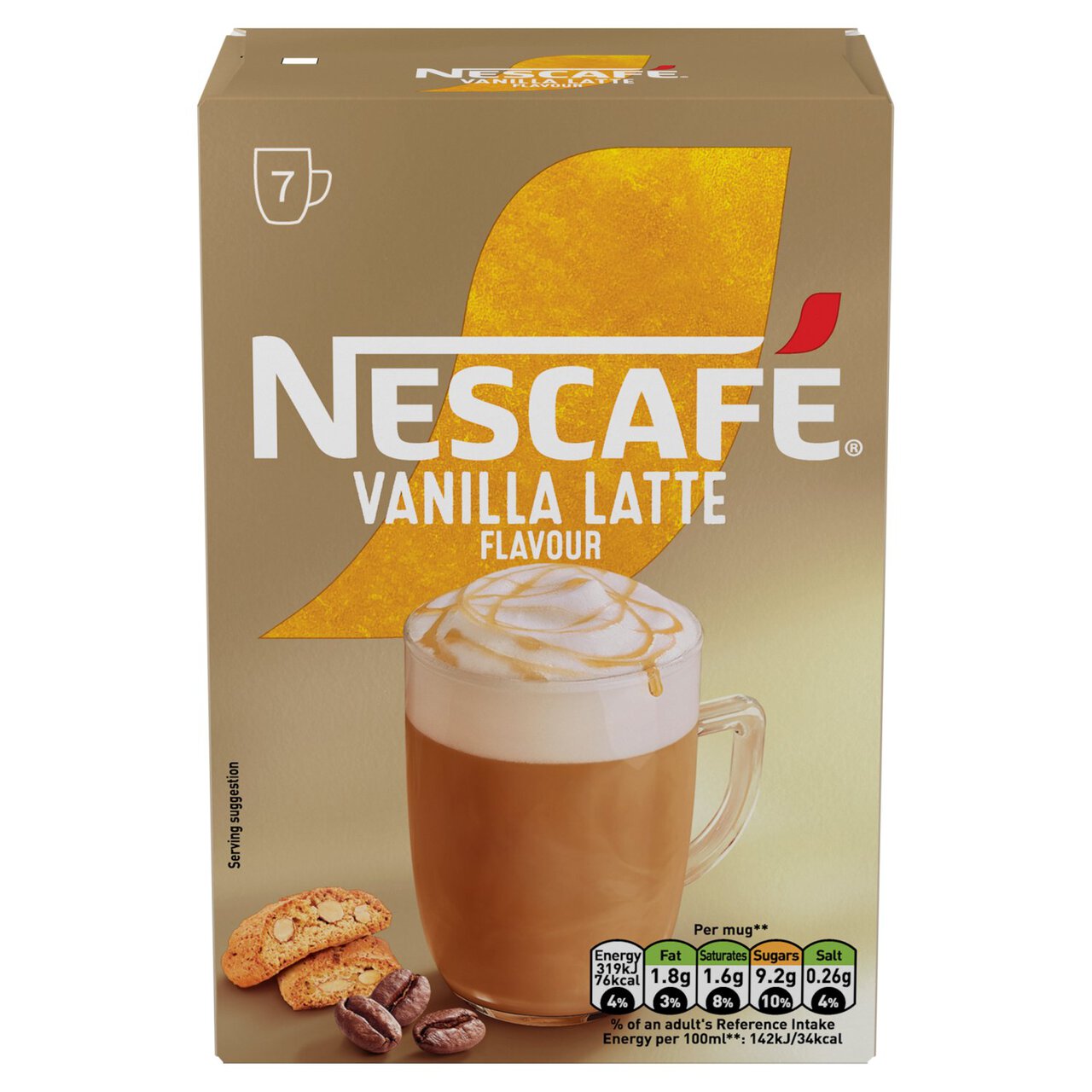 Nescafe vanilla latte flavored instant coffee قهوة نسكافيه سريعة التحضير بنكهة لاتيه الفانيليا