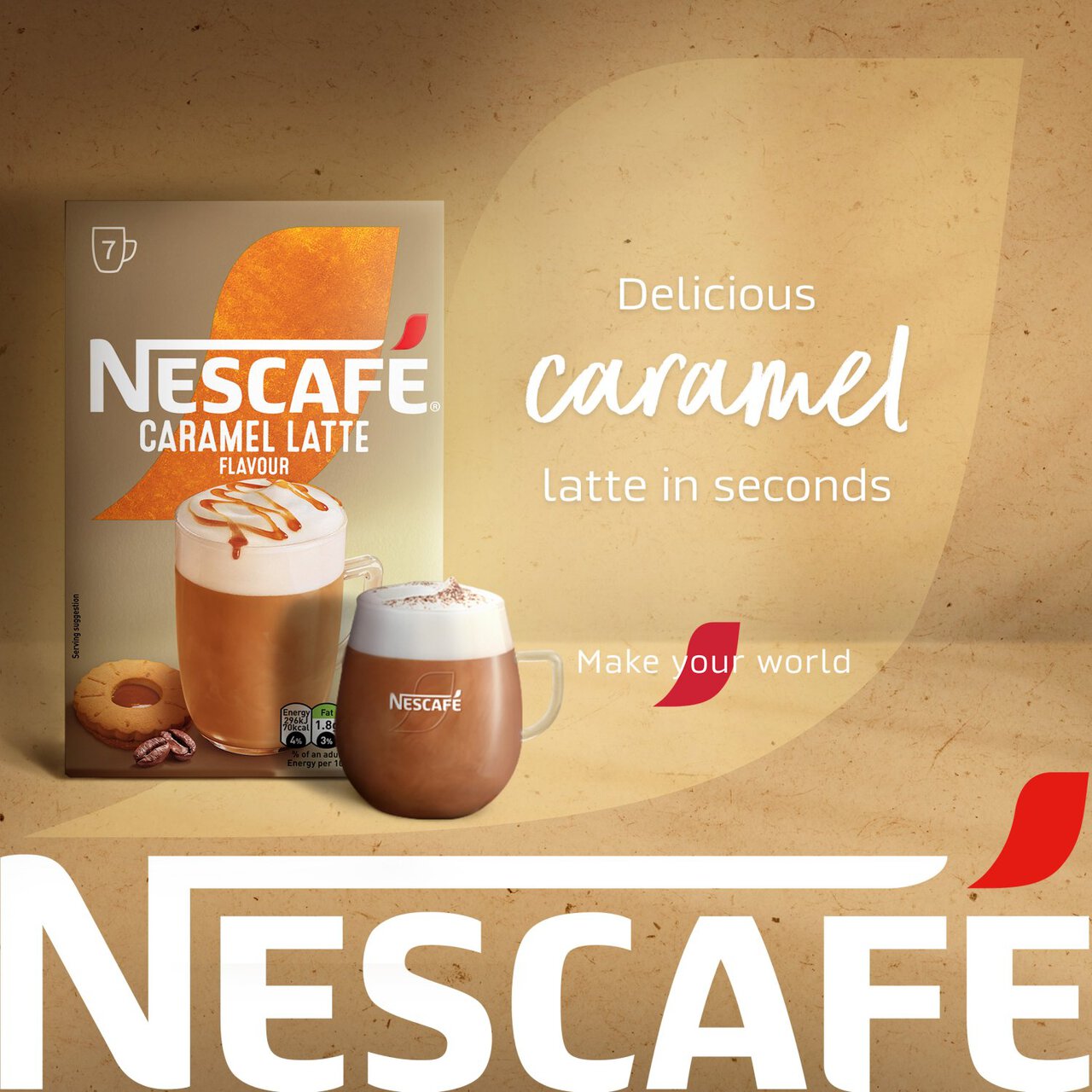Nescafe caramel latte flavored instant coffee