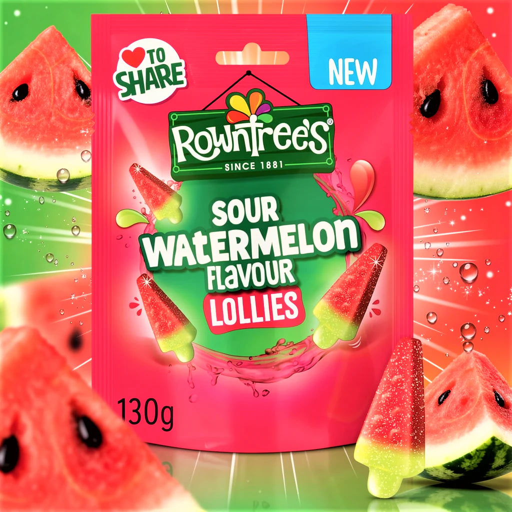 Rowntrees sour watermelon flavour lollies