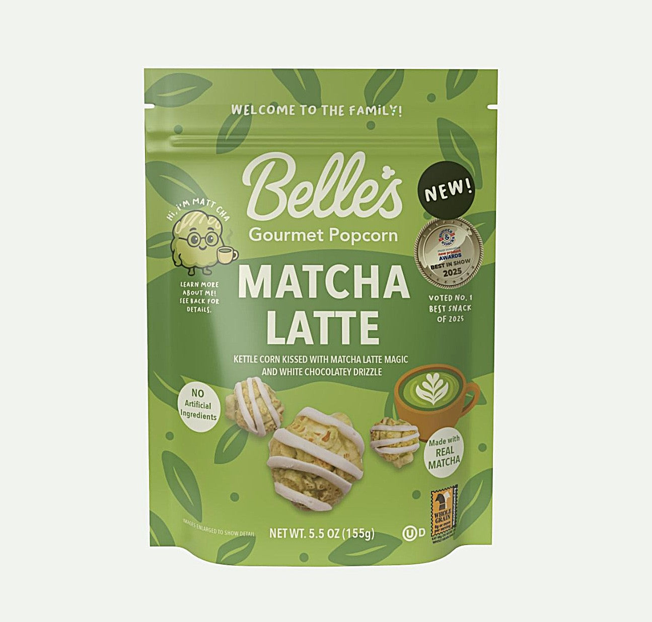 Bellas gourmet kettle popcorn matcha latte flavor