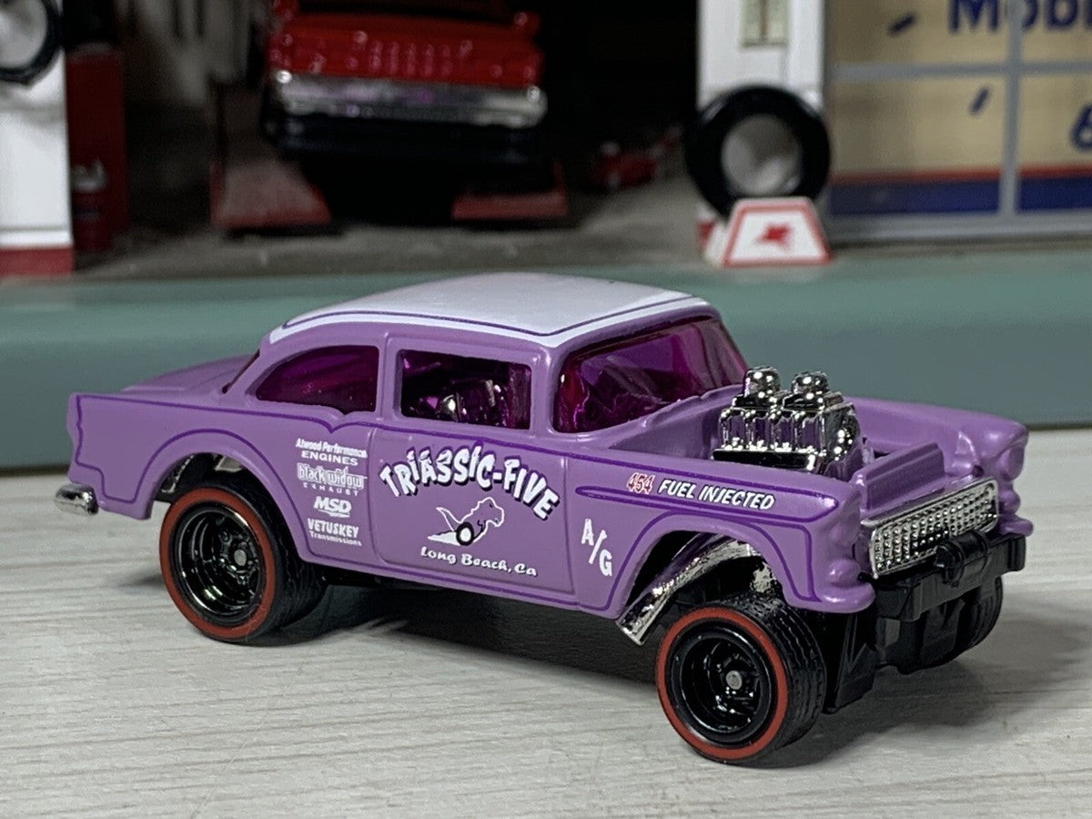 Hot Wheels 2021 '55 Chevy Bel Air Gasser Triassic-Five Purple