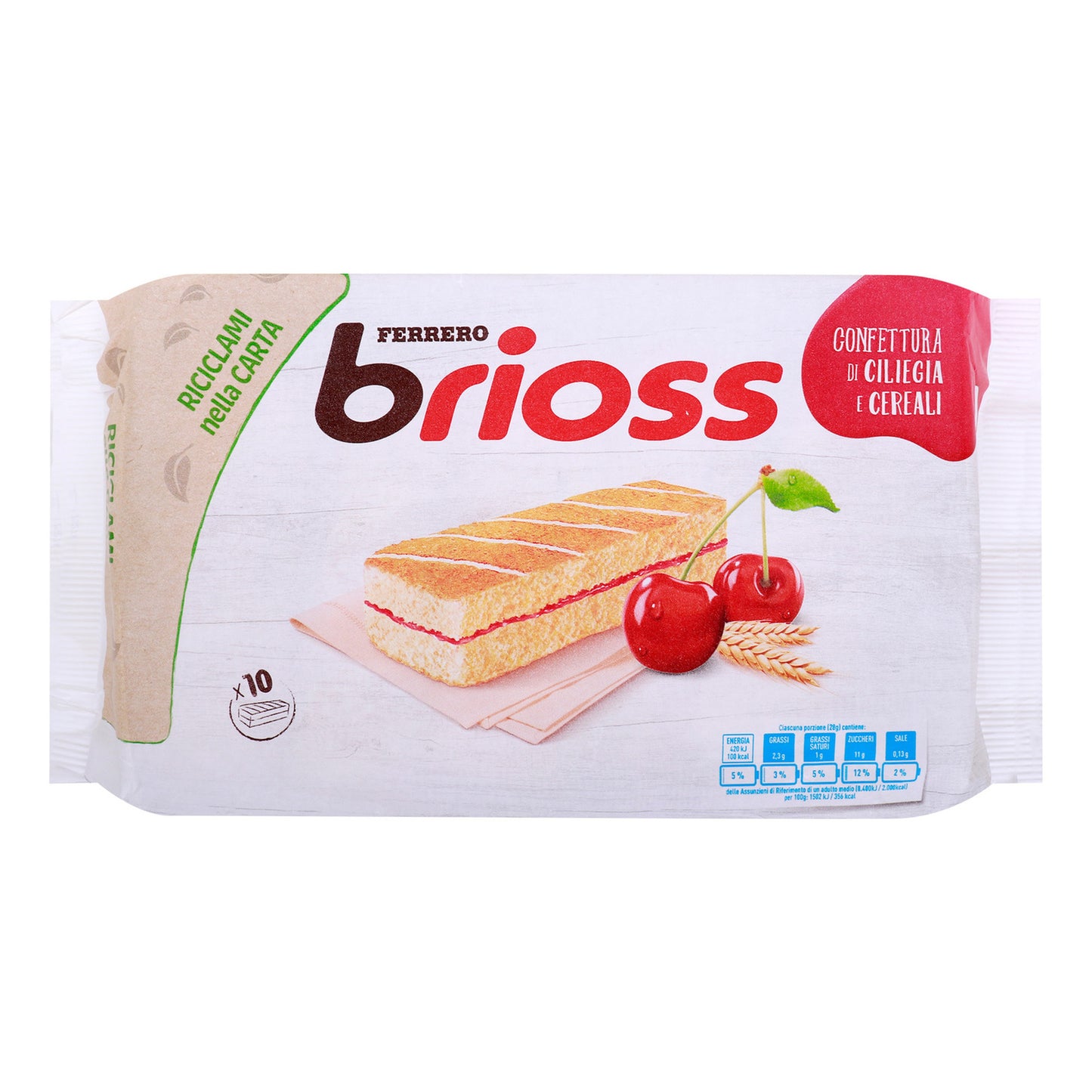 Ferrero brioss cake cherry with cream