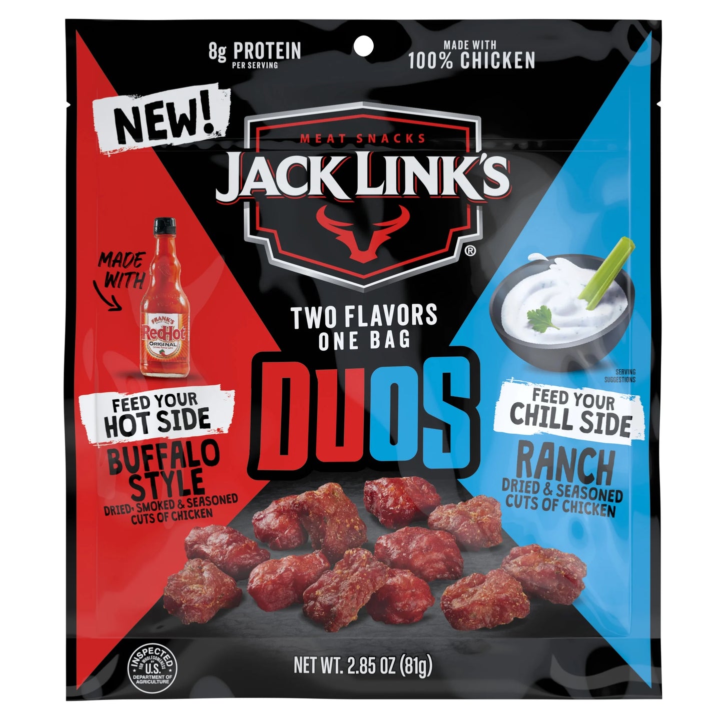 Jack Links duos buffalo style and ranch chicken tinder bites