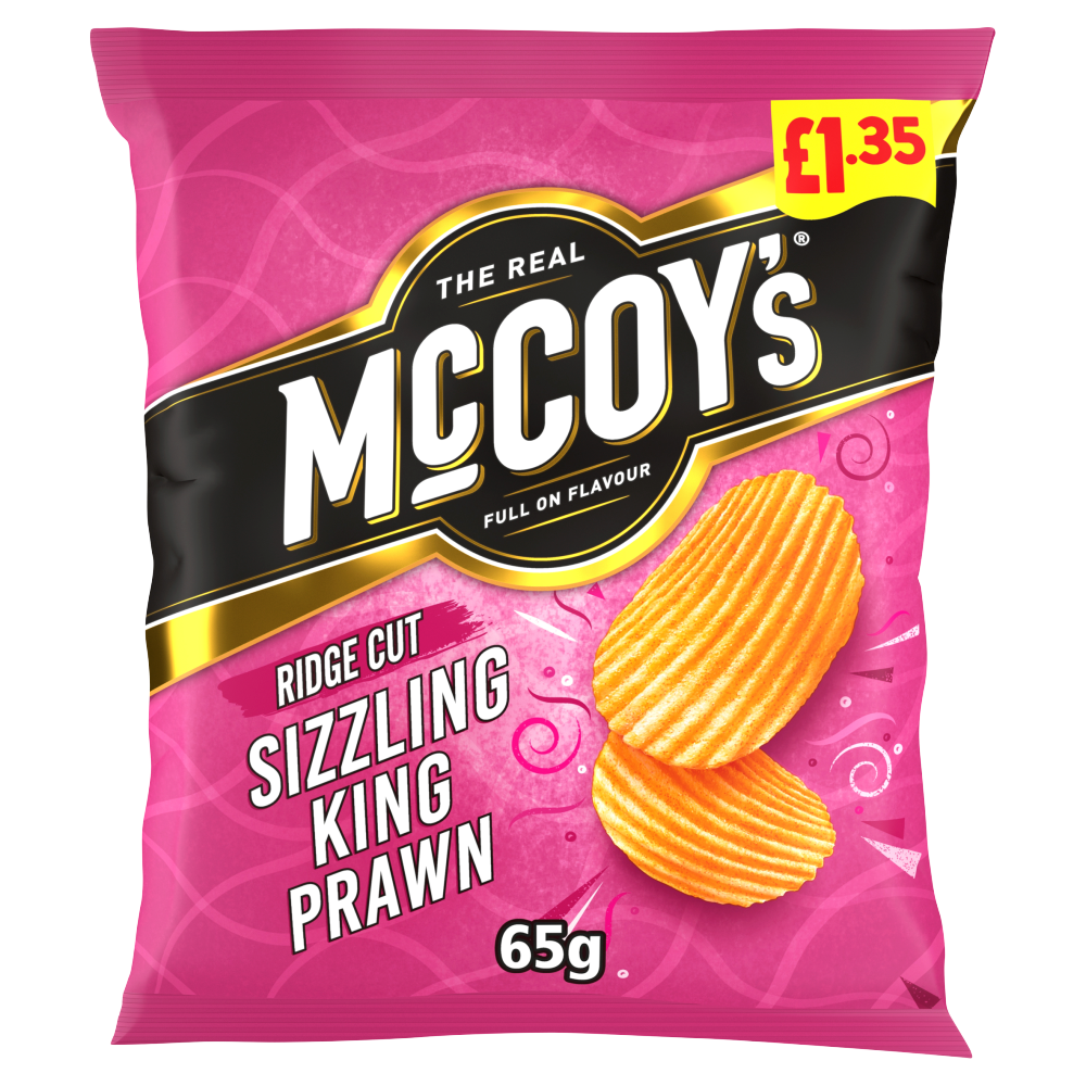 McCoy's Ridge Cut Sharing Crisps sizzling king prawn 65g
