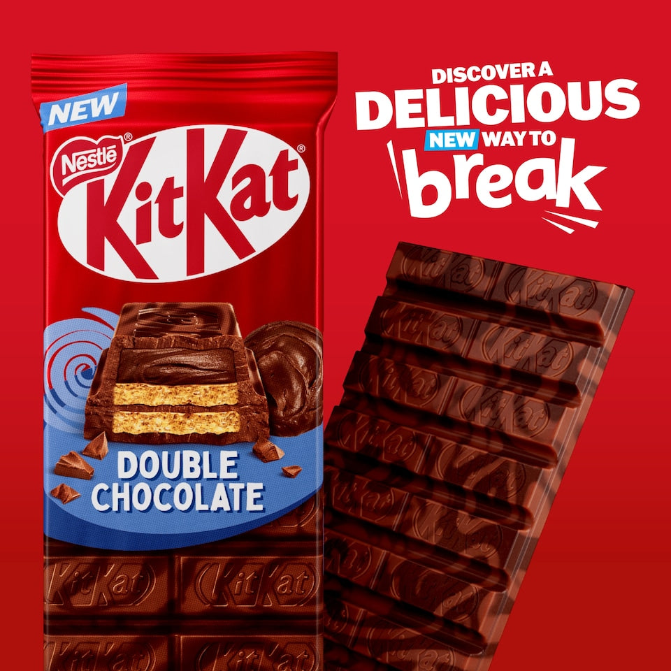 Nestle kitkat double chocolate sharing block 99g قالب شوكولاتة كيت كات مزدوج من نستله، 99 غرام