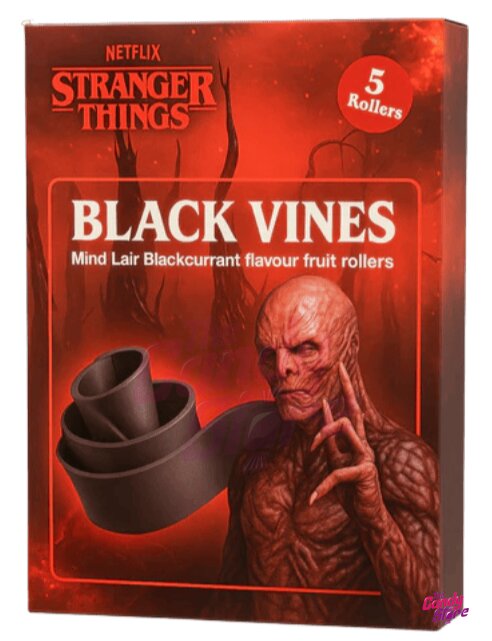 Candy stranger things 5 un fruit rollers blackcurrant حلوى أشياء غريبة 5 لفائف فواكه بنكهة الكشمش الأسود