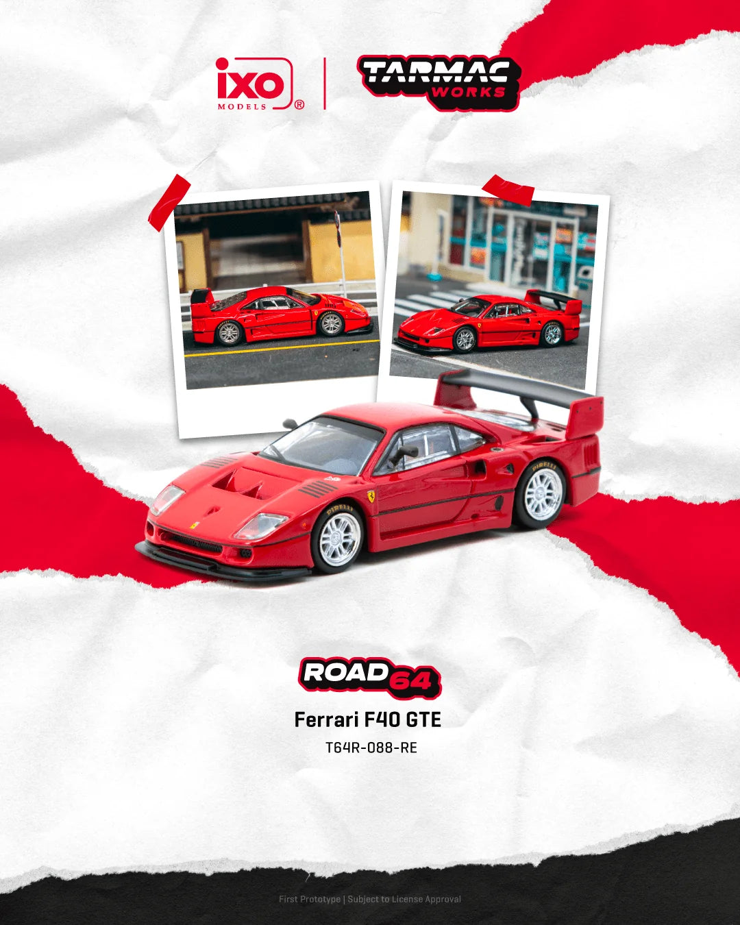 Ferrari F40 Red Tarmac Works 1/64