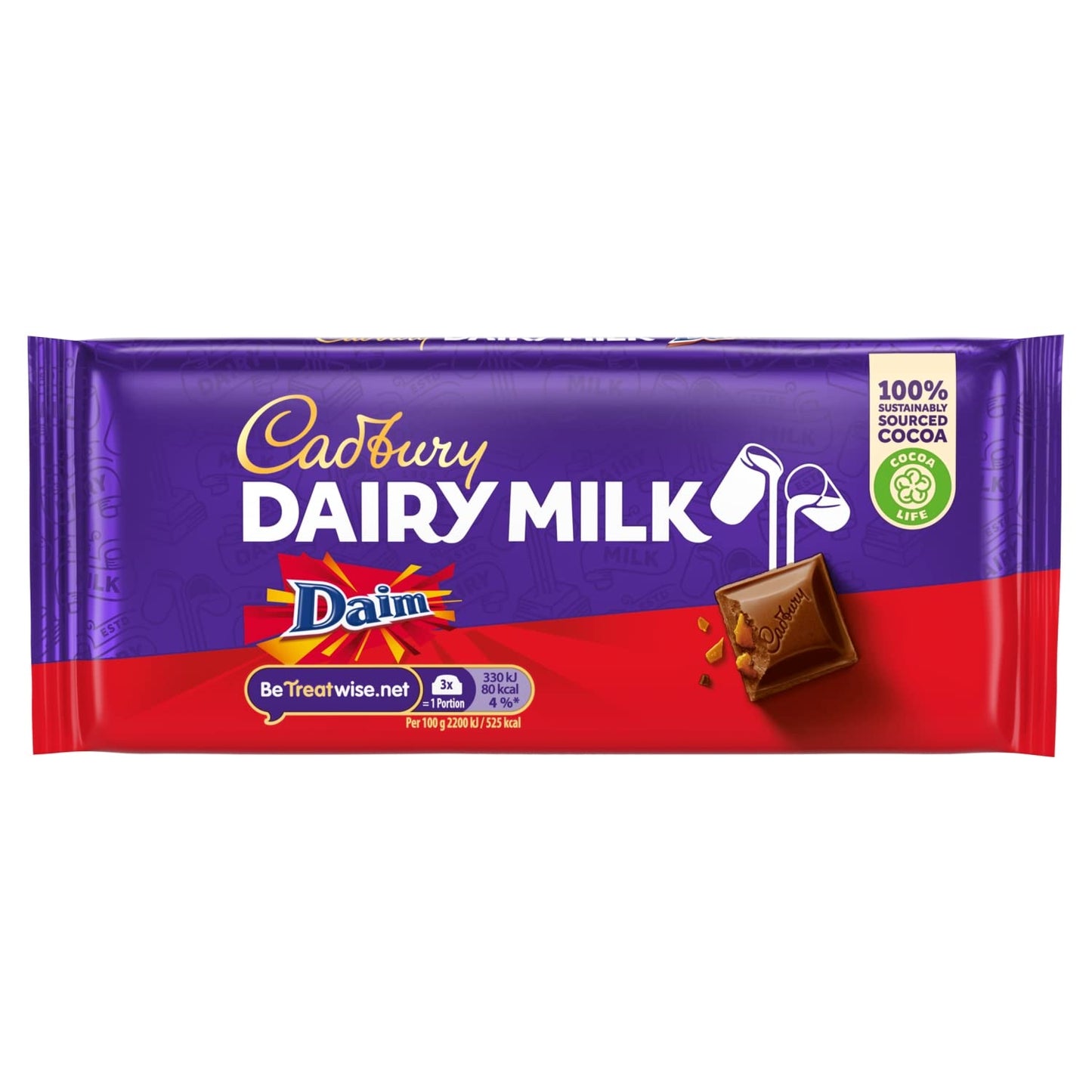 Cadbury dairy milk daim chocolate bar لوح شوكولاتة كادبوري ديري ميلك دايم