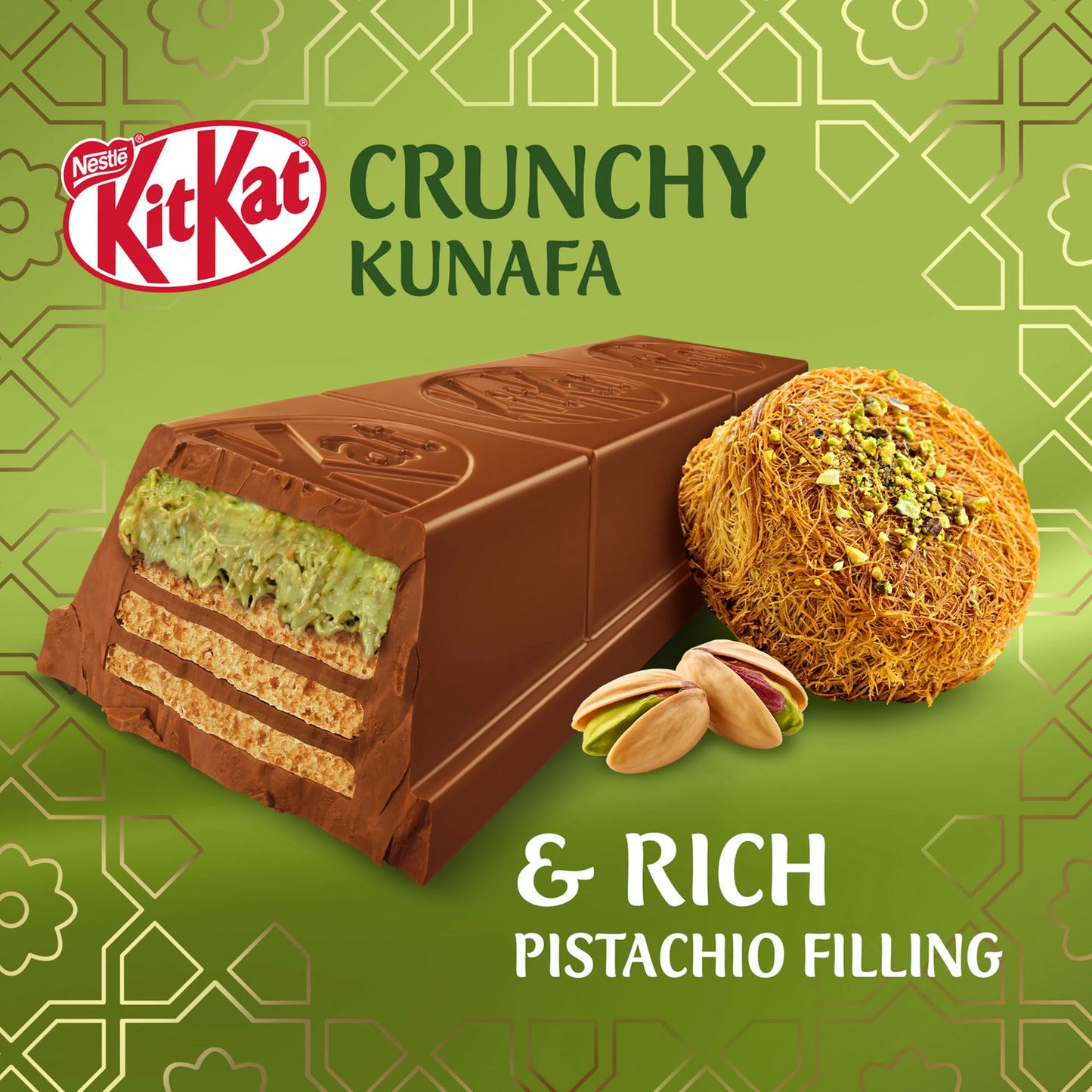 Kitkat chunky pista kunafa كنافة كيت كات بالفستق