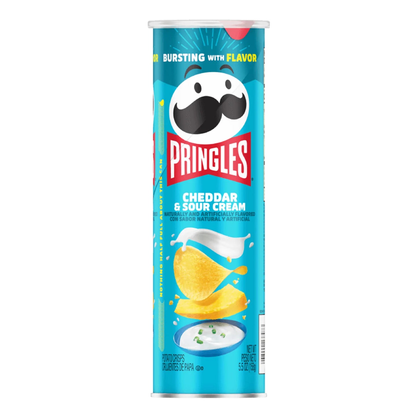 Pringles cheddar & sour cream 158g برينجلز بنكهة الشيدر والقشدة الحامضة 158 غرام