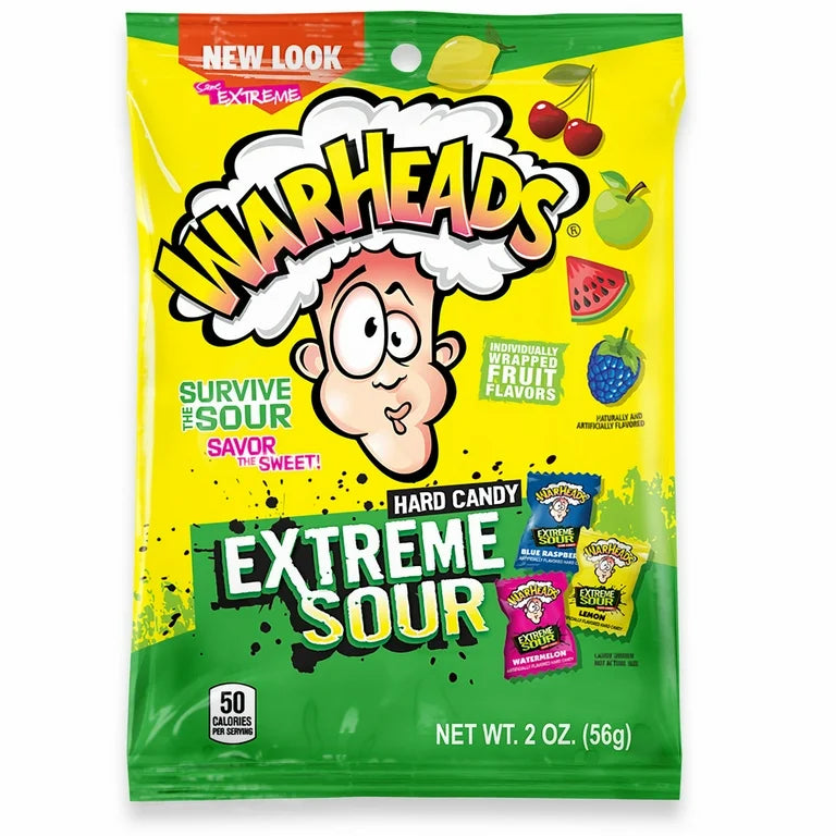 Warheads extreme sour bag 56g كيس وار هيدز شديد الحموضة 56 جرام
