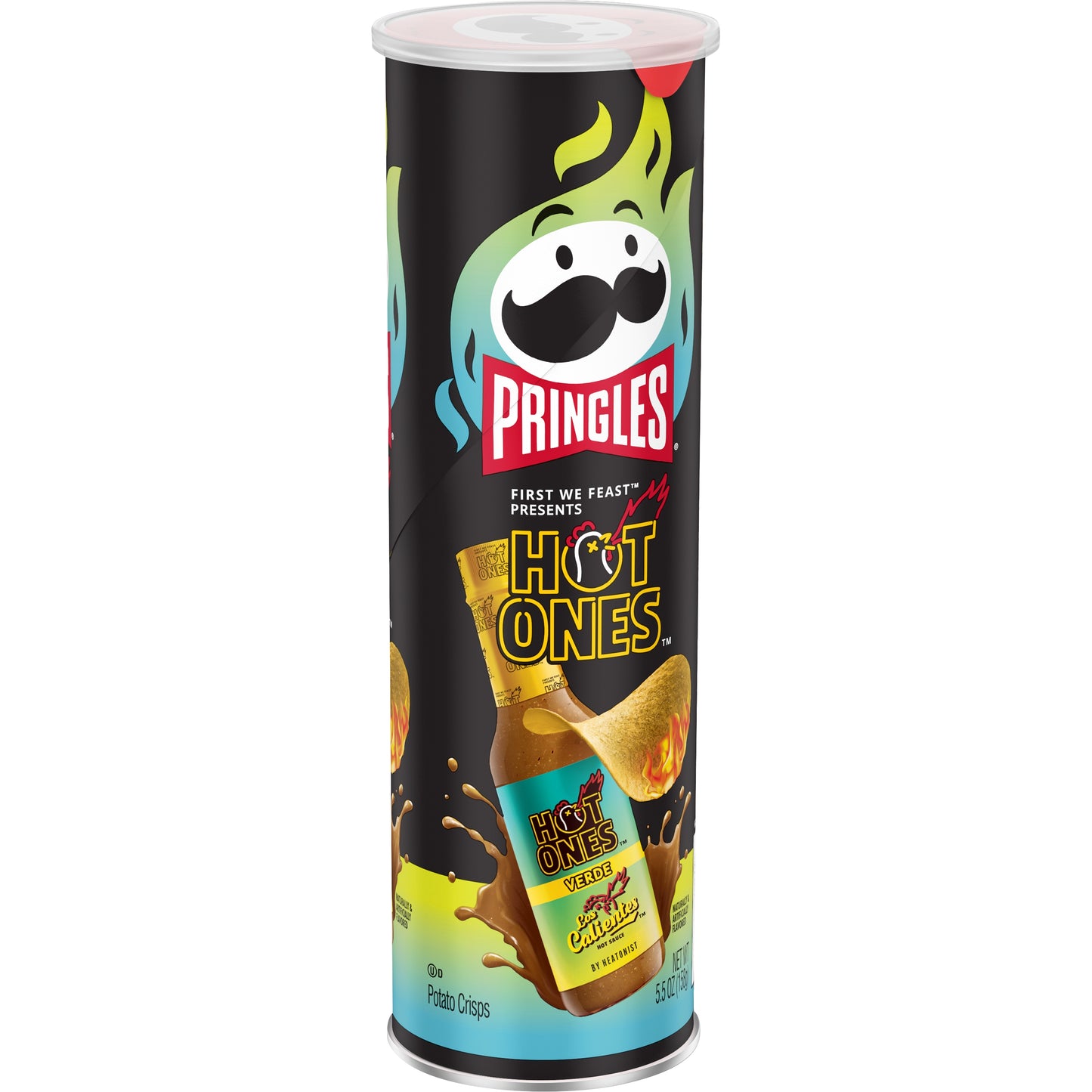 Pringles Hot ones potato chips verde رقائق البطاطس برينجلز هوت ونز فيردي