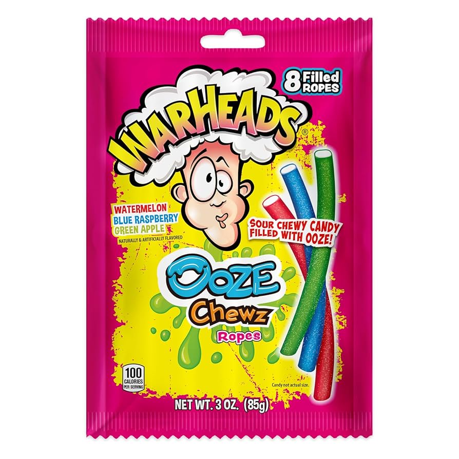 Warheads ooze chews ropes bag