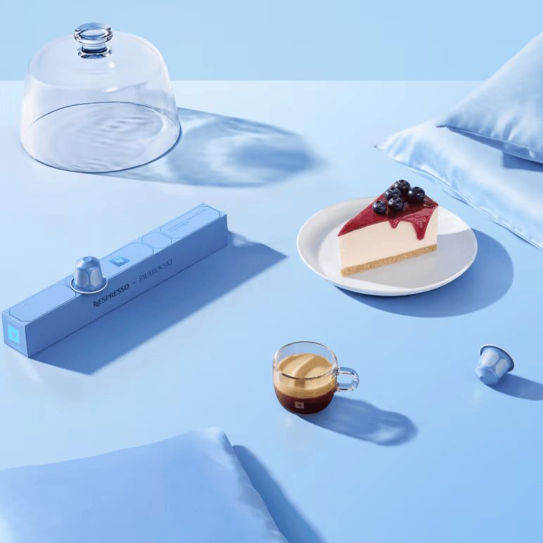 Nespresso x swarovski blueberry cheese cake flavored nesspresso capsules