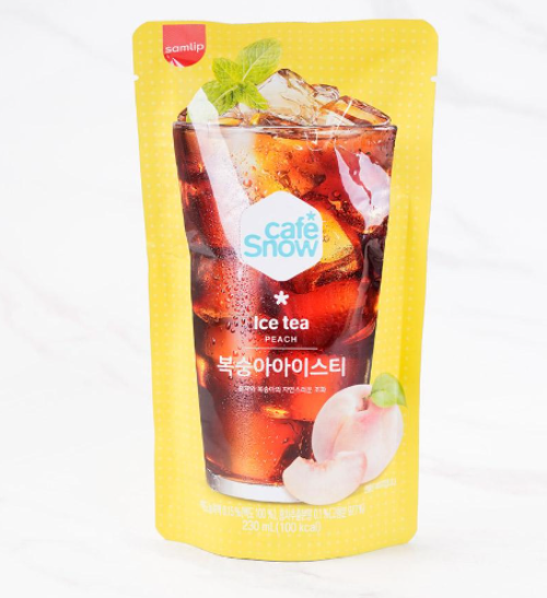 Snow cafe ice tea peach flavor drink مشروب شاي مثلج بنكهة الخوخ من سنو كافيه