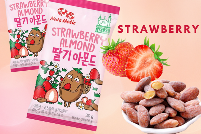 Nuts holic strawberry flavourd almond مكسرات هوليك بنكهة الفراولة واللوز