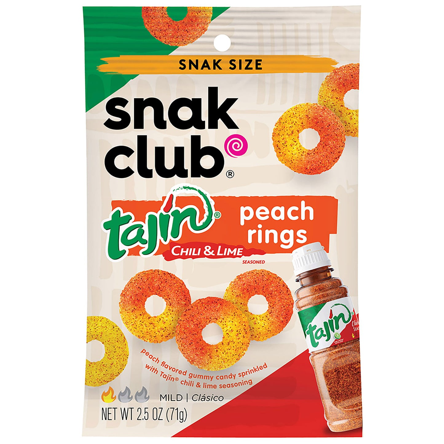 Snack club Tajin peach rings gummies سناك كلوب تاجين - حلقات الخوخ الجيلاتينية