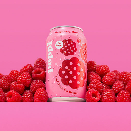 Poppi soda raspberry rose fizz 355 ml