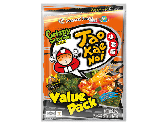Tao kae noi crispy seaweed big sheet tom yum flavour .